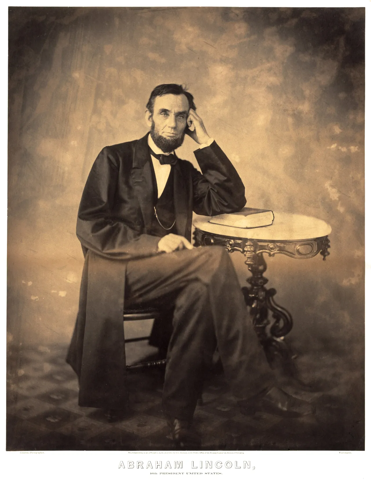 Alexander Gardner, portrait of Abraham Lincoln, 1863