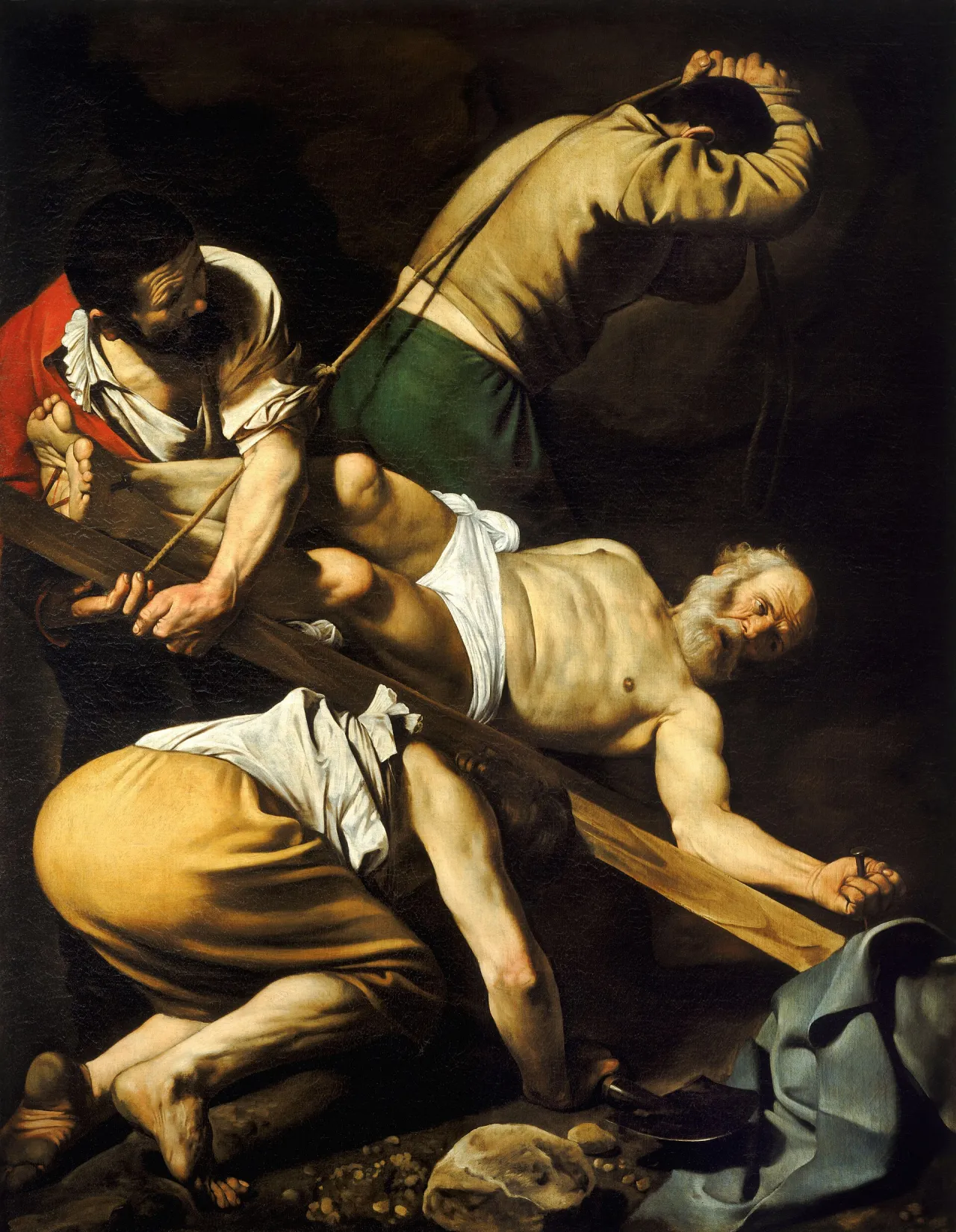 Caravaggio, The Crucifixion of Saint Peter, 1601, Santa Maria del Popolo, Rome