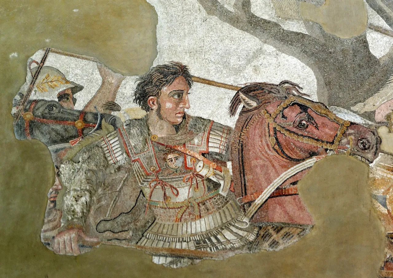 Alexander the Great, detail of the Alexander Mosaic from the House of the Faun, Pompeii, c. 100 BCE, Naples National Archaeological Museum