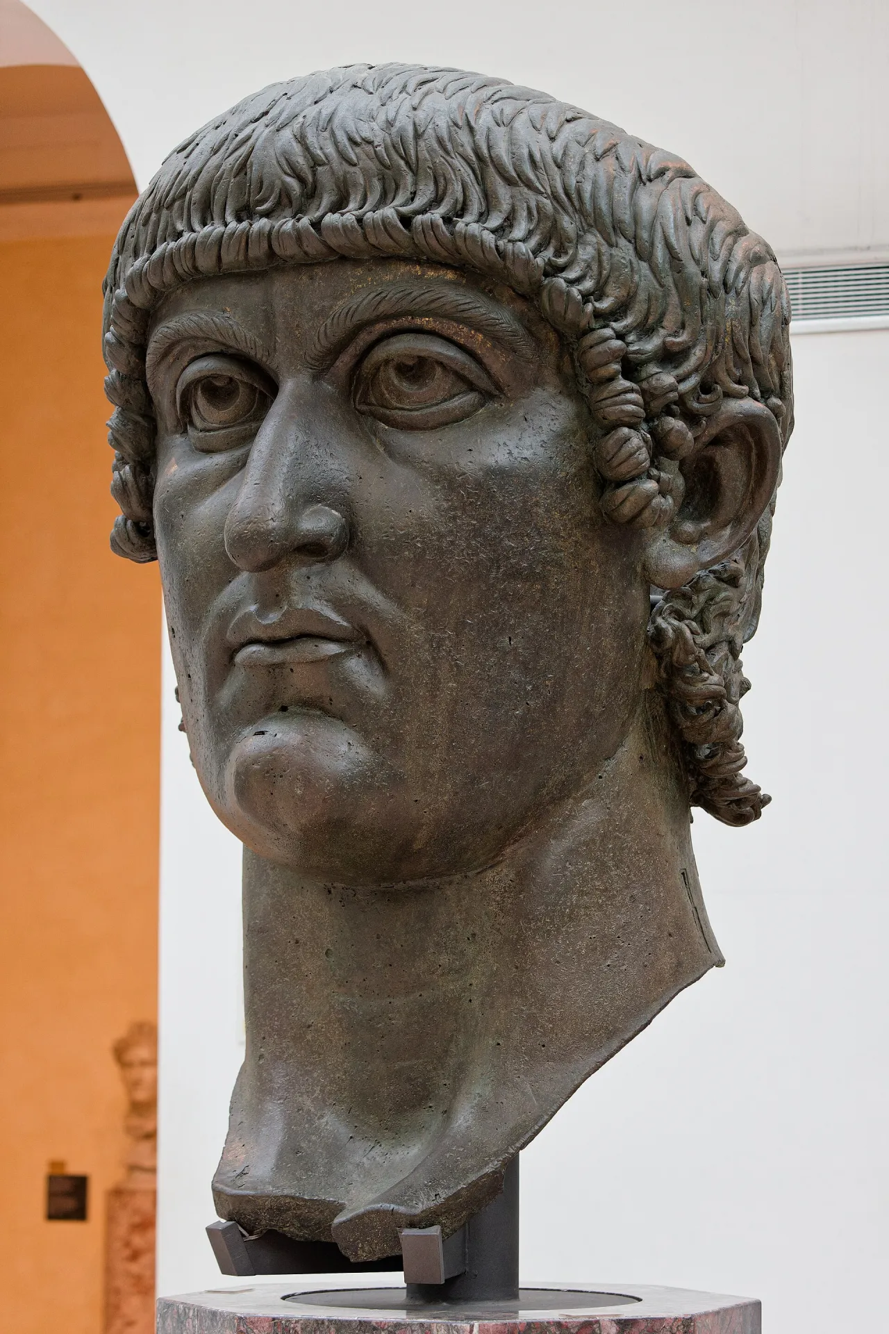 Colossal head of Constantine the Great, c. 312-315 CE, Capitoline Museums, Rome