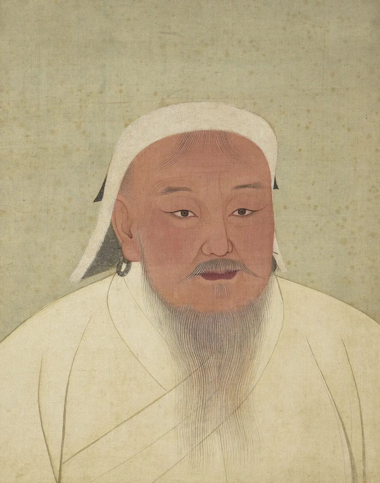 Portrait of Genghis Khan, Yuan dynasty album, 13th-14th century, National Palace Museum, Taipei