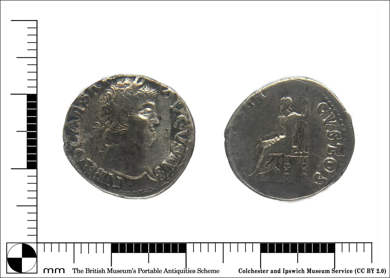 Silver denarius of the emperor Nero, 54-68 CE
